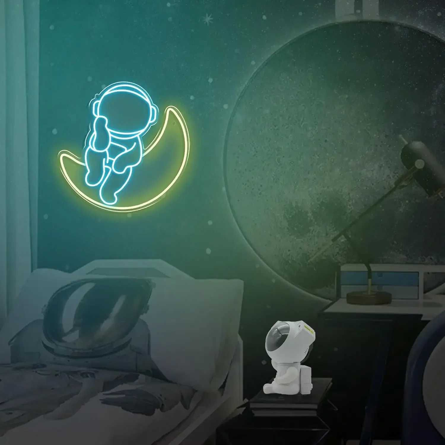 astronaut Neon Signs For Wall Decor Dimmable LED Neon Signs for Gaming Room Bedroom Birthday Bar Wedding Party Night Light XJ250602