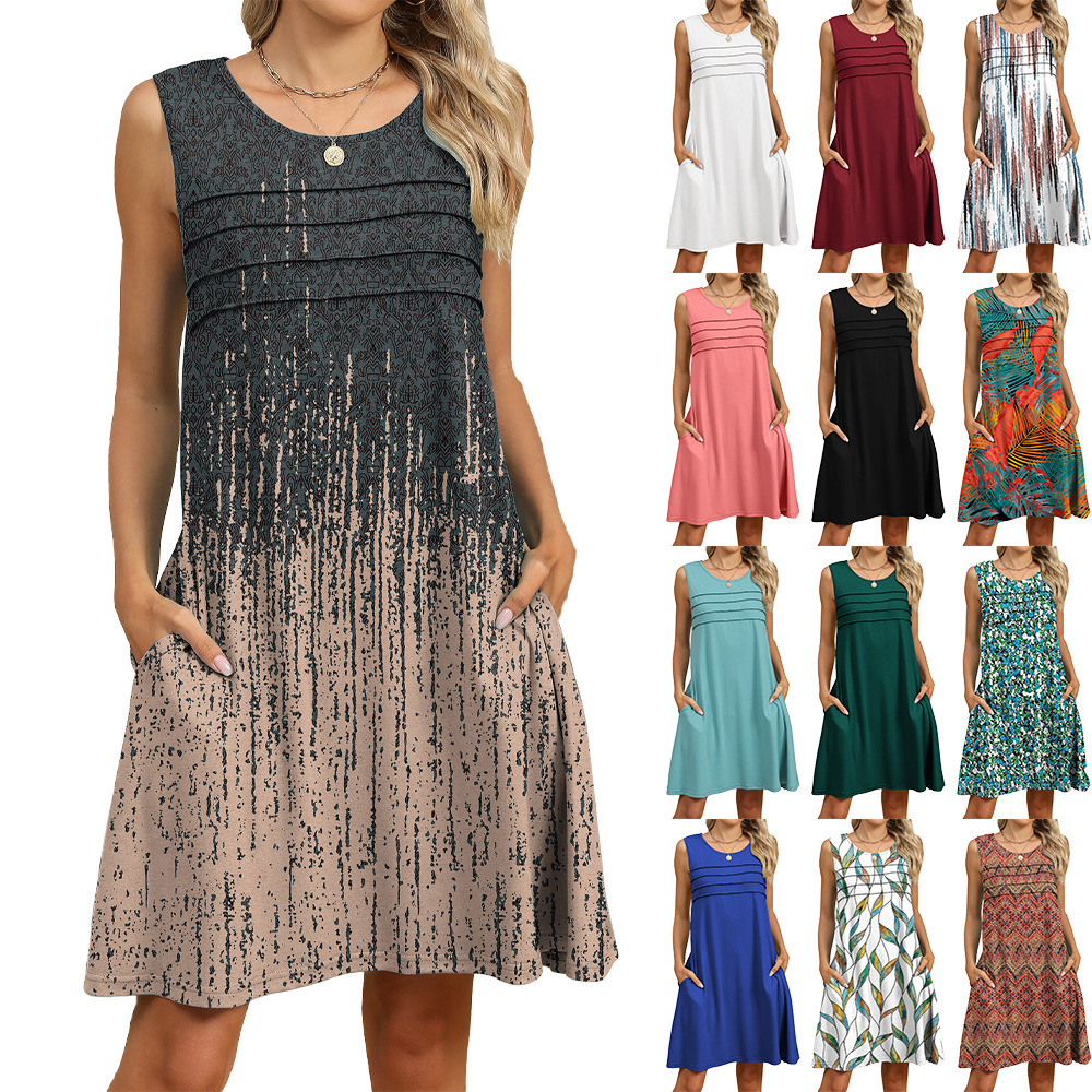 Luxury Designer Clothing Fashion 2025 Summer New Printed Vest Women's Loose Dress Fashion Designer Dress