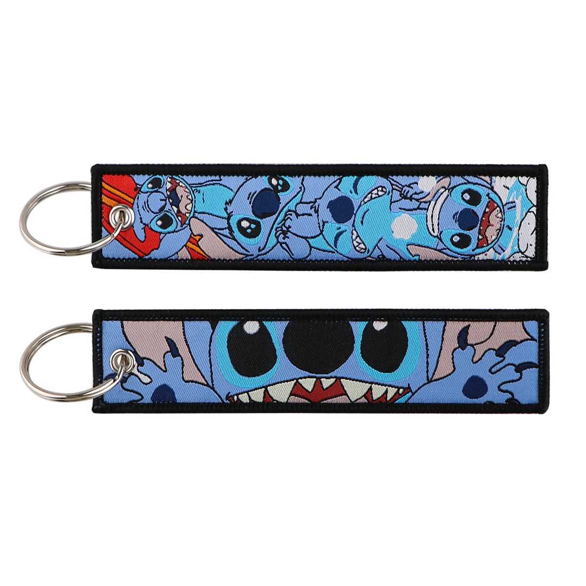 Cute Stitch Keychains Key Tag Blue Alien Keyrings for Car Keys Bags Women Men Kids Accessories Gift Keychain Keyring Jewelry XJ250602