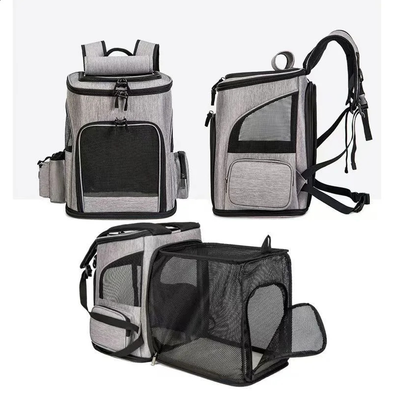 Breathable Pet Cat Backpack Foldable Pet Transport Travel Bag Expandable Large Capacity Creative for Cats Dogs#S 250526