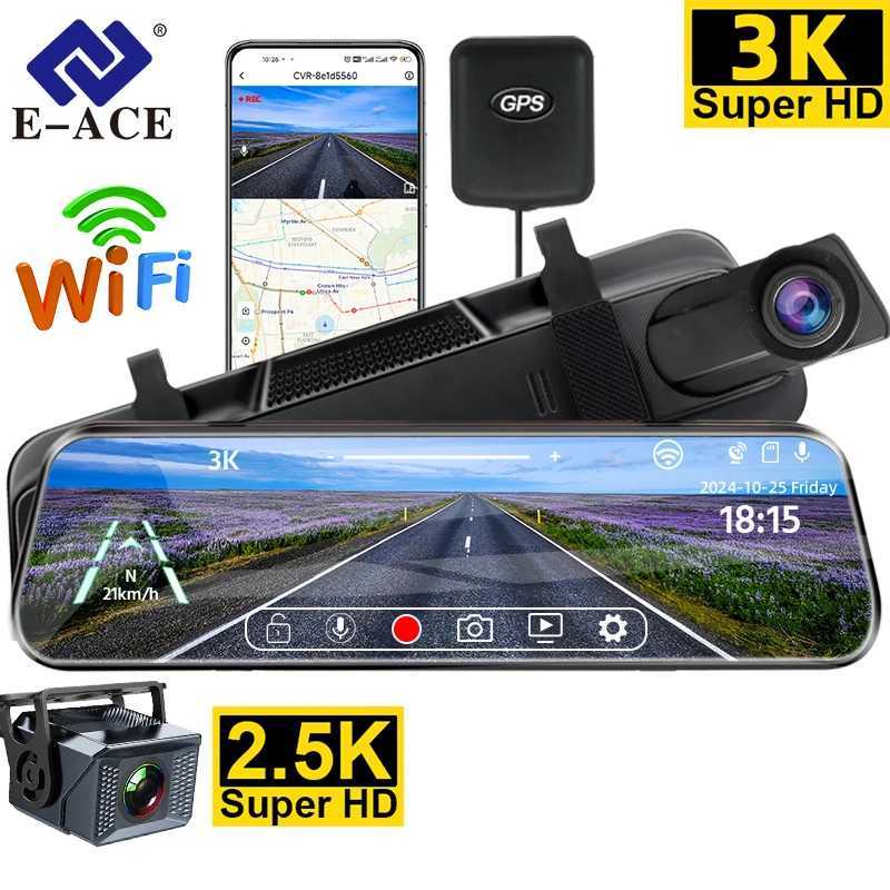Car dvr DVR Mirror for Car 10Dash Cam Recorder Front Rear Dual Night Vision Camera Black Box GPS WIFI 24H Parking Monitor R250529