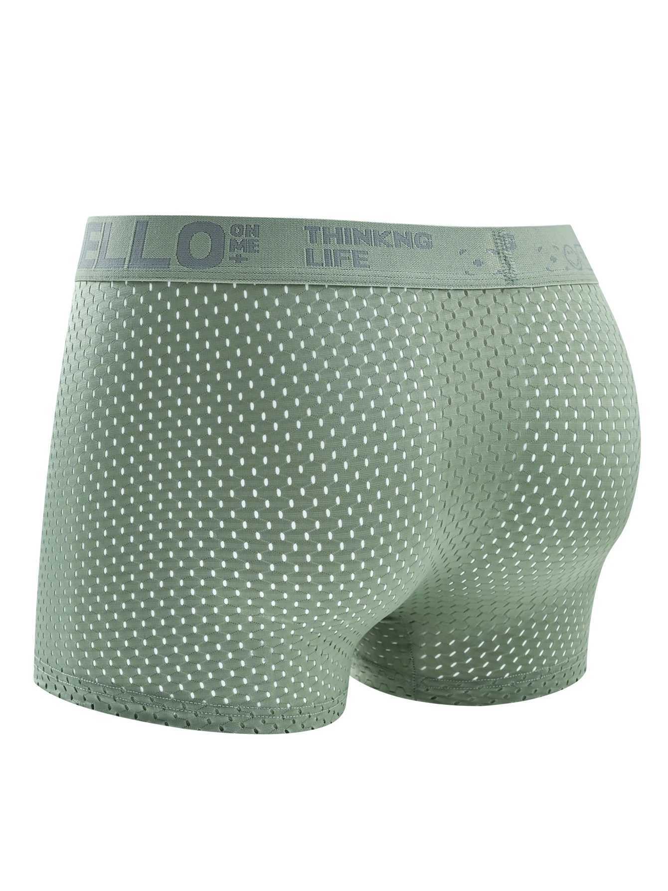 4 pieces of mens cool underwear mesh breathable and comfortable cool boxer briefs trendy and fashionable mens underwear W250603