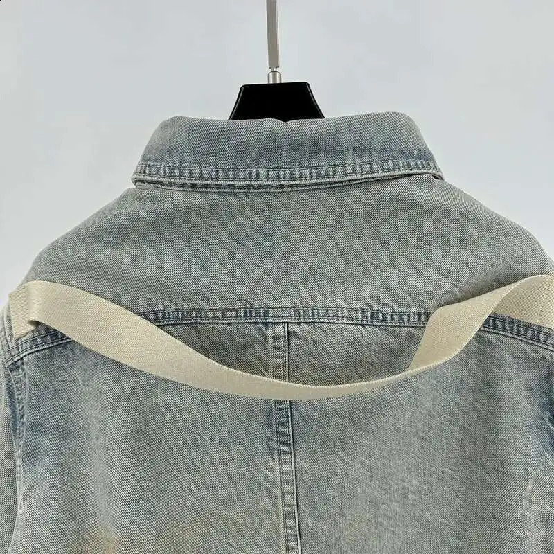 PFNW Darkwear High Quality Denim Jacket Mens Gradient Colorblocking Distressed Oversized Washed Outerwear Coat Top 28W5674 250529