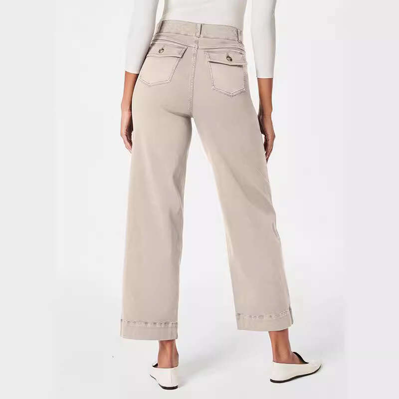 Loose Straight Wide-Leg Cropped Jeans B5