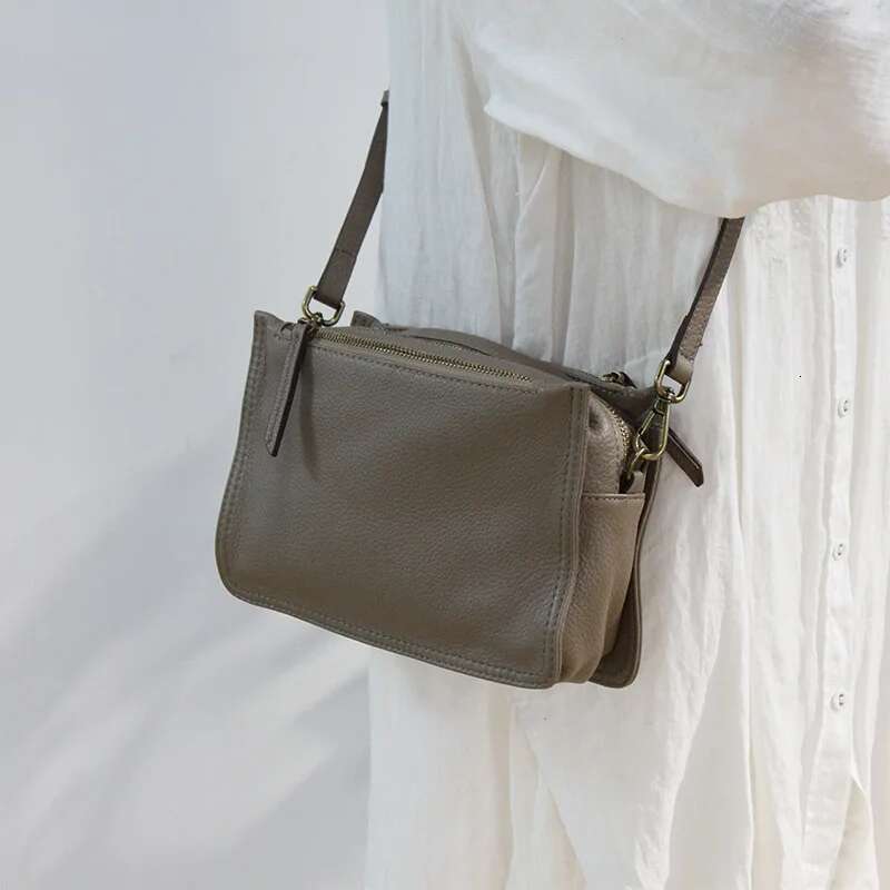 Brand Designer Handbags Small Women Genuine Leather Flap Shoulder Bag Casual Three-layer zipper Ladies Crossbody Bags Female