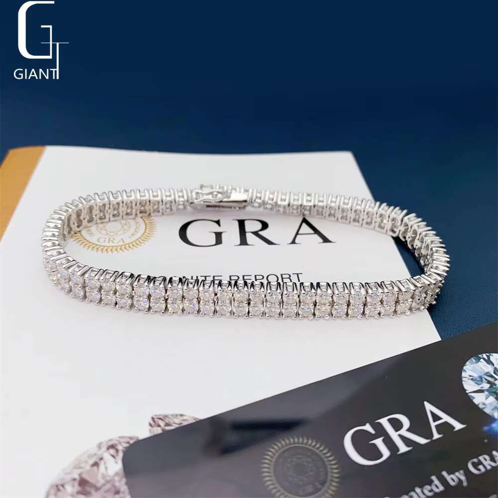 New Design Bracelet Iced Out Hip Hop Jewelry 925 Silver Moissanite Diamond Bracelets Tennis Chain Bracelets Unisex