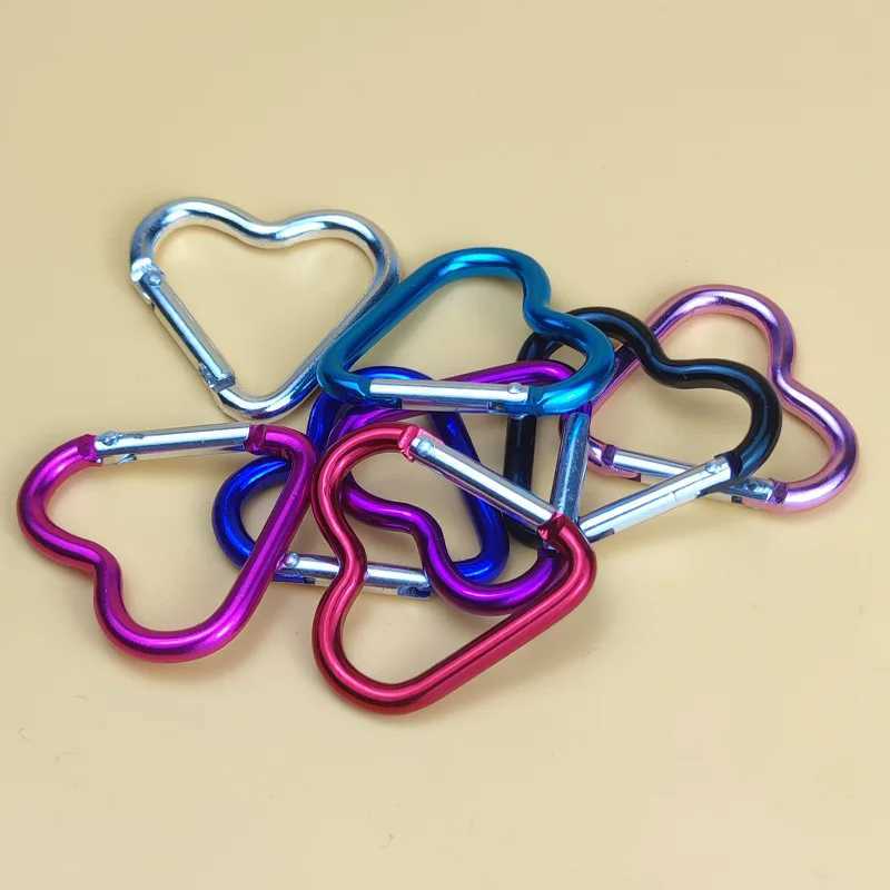 6pcs Durable Heart-Shaped Carabiner Keychain Clip for Outdoor Adventures - Perfect for Camping Hiking and TravelXJ250602