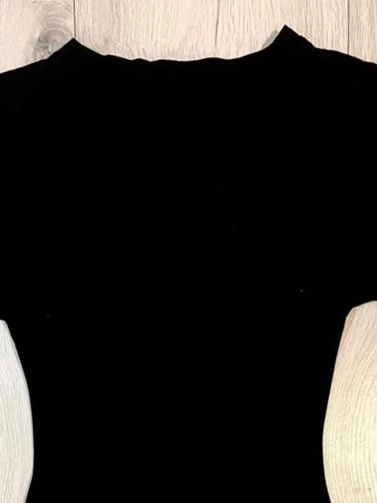 Summer Bottoming Crop Tops Y2k Aesthetic Tie-dye Print Women Grunge T-shirts Vintage Slim Harajuku Causal Black Tshirts 250529
