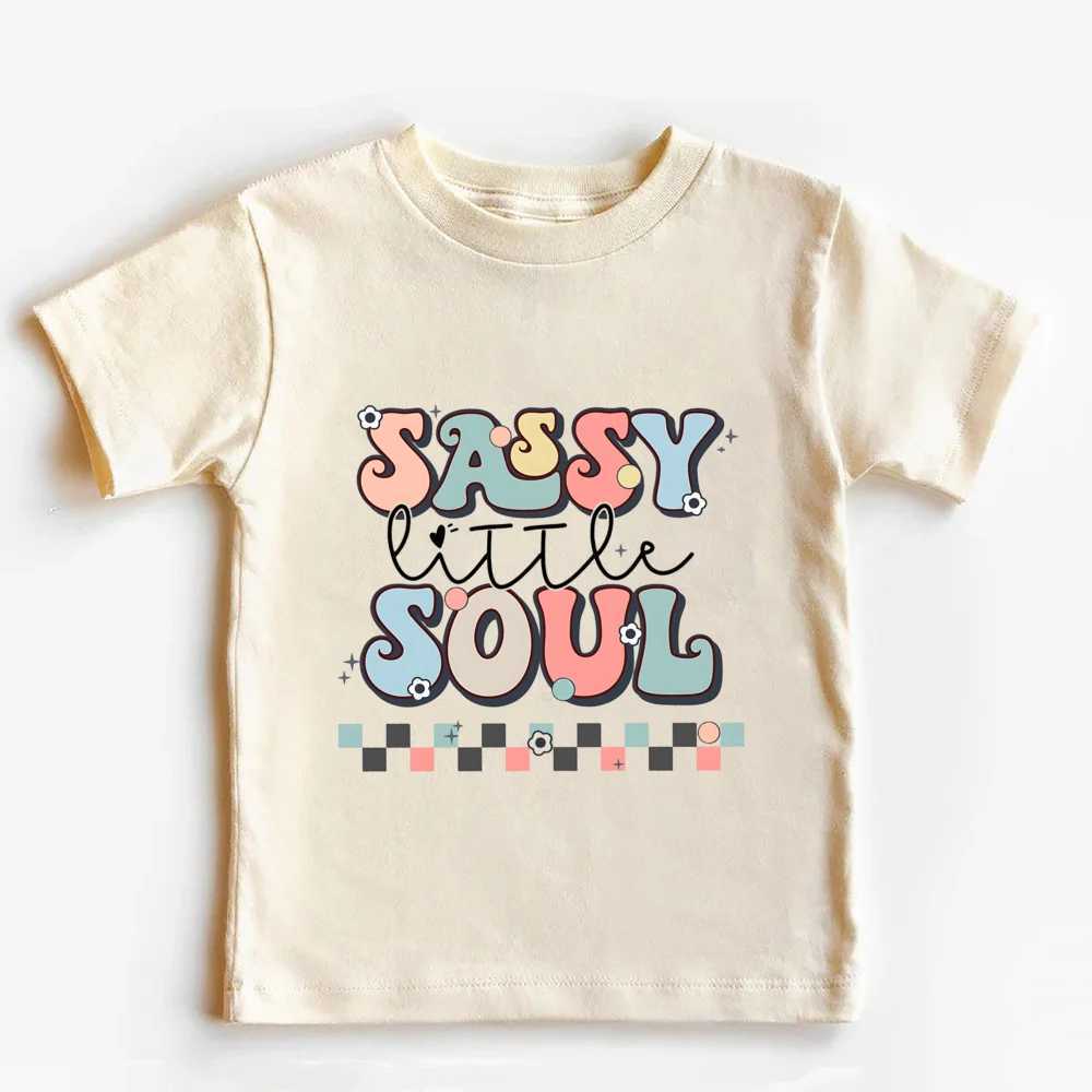 Sassy Little Soul Kids Retro TShirt Retro Natural Toddler Youth Tee Summer Short Sleeve Cute Boho Toddler Girl Shirts Clothes T250603