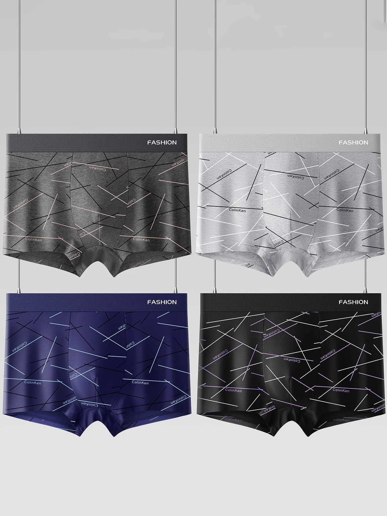 4 pieces of mens underwear line length boxer briefs comfortable and fashionable style mens boxer underwear W250603