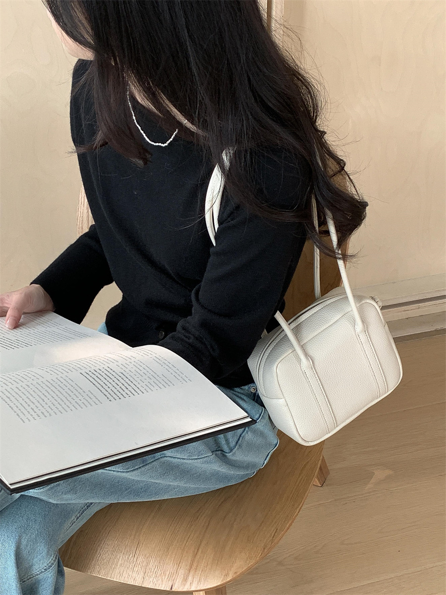 Shoulder Bag Women's New Fashion Versatile Niche Matte PU Leather Minimalist Square Bag