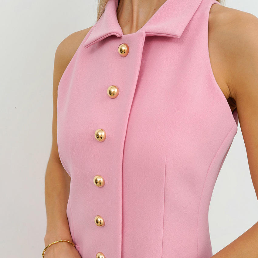 women's wear Solid Color Design Sense Versatile Turn-down Collar 2024 Spring Summer New Slim Fit Pencil Dress for Women