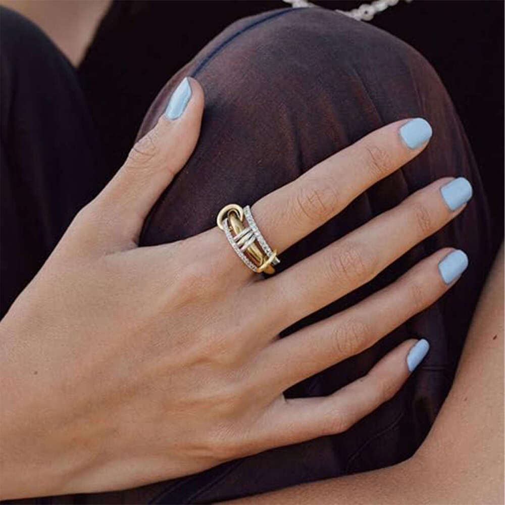Rings Exquisite Stackable Electroplated Plated Rhinestone Rings, Women's Gold Ring Set