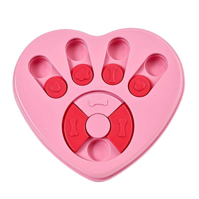Puzzle Slow Feeder Heart Chew Toy Interactive Anti-Choking Hidden Food Dog Bowl