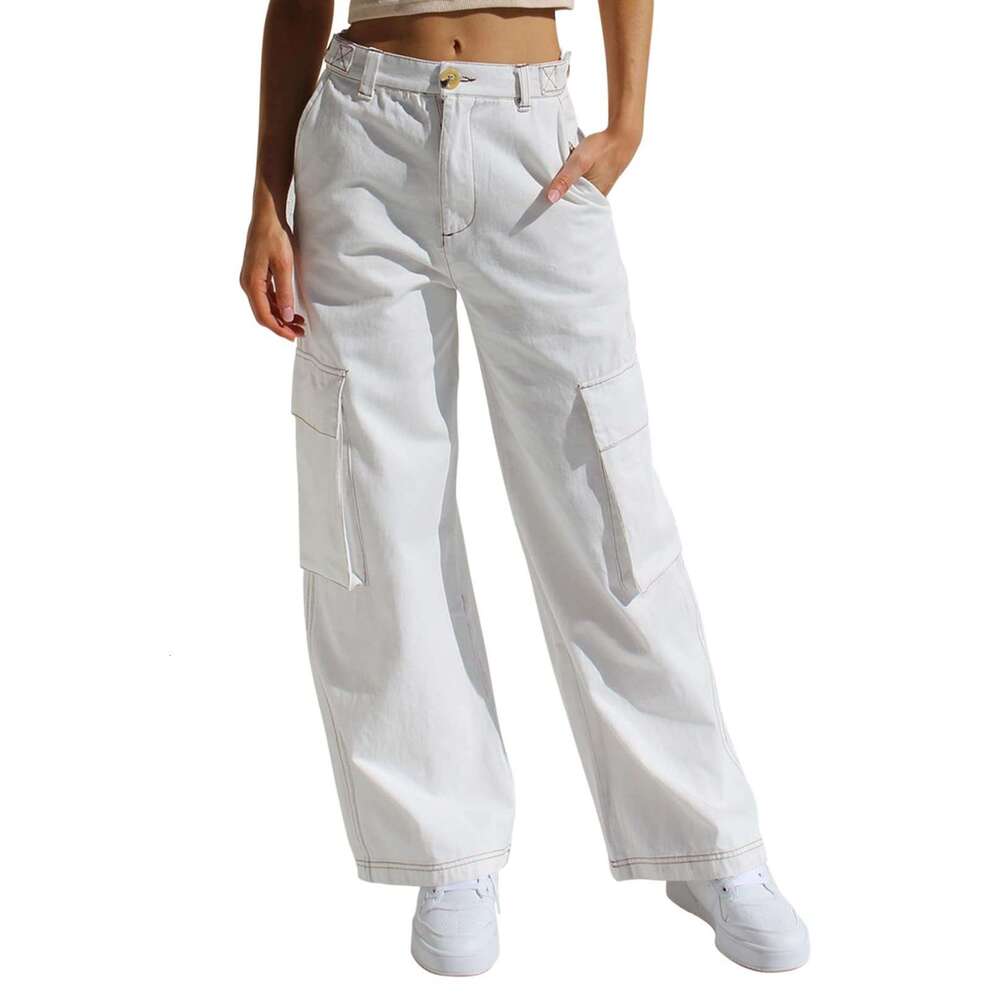 Multi-Pocket Cargo Jeans For Women B5