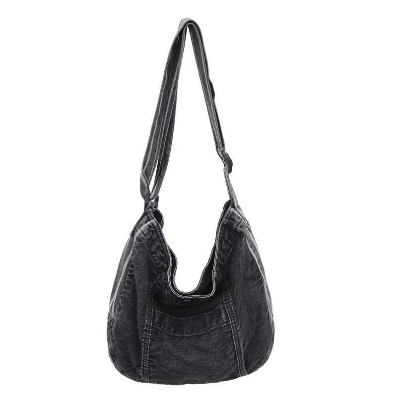 Retro Thread Design Women Denim Shoulder Bags Fashion Large Capacity Ladies Crossbody Bag Casual Portable Female Handbags Tote W250602