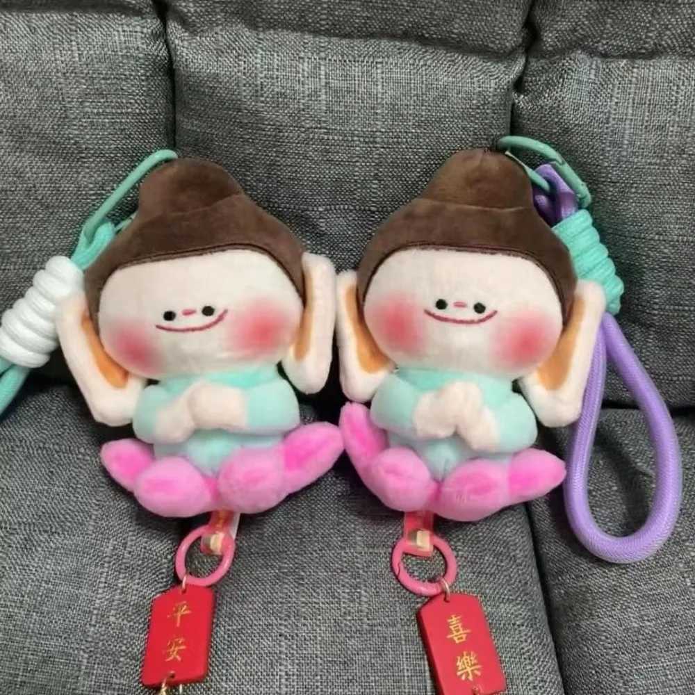 Fashion Cartoon Stuffed Plush Keychain Pendant Gifts Toys Bag Decor Buddha Doll Toy Key Rings Hanging Ornaments XJ250602