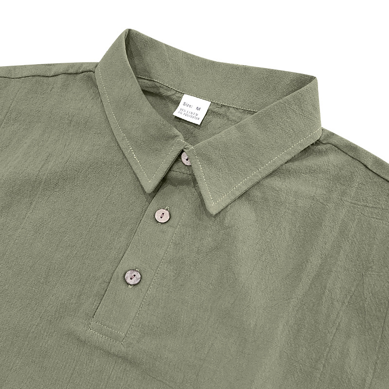 shorts and t shirt set under amour tracksuit designer tracksuit mens Men's Linen POLO Shirt & Short Sleeve Beach Shorts Set