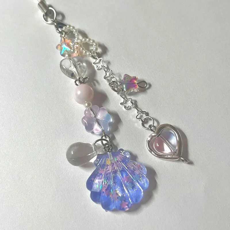 Shell Beaded Phone Chain Gorgeous Star Lily of the Valley Coquettish Coquette Keychain Pendant Keyring Jewelry AccessoriesXJ250602