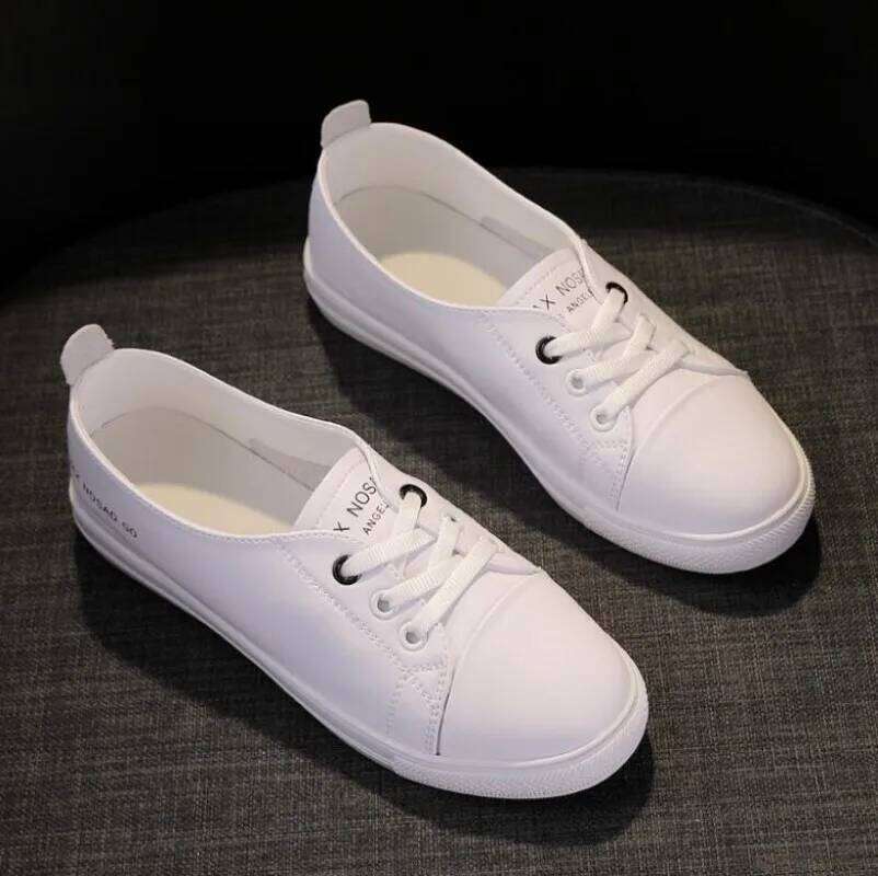 2023 New Genuine Leather Casual Sneakers For Women Plus Size Spring Summer Skate Ladies Vulcanized Shoes Little White