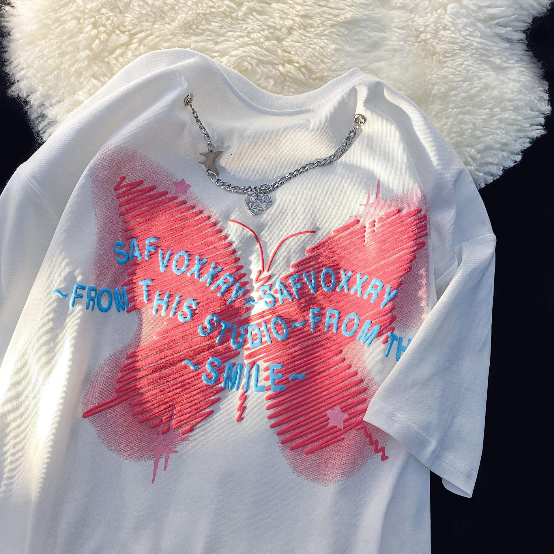 women's wear Women's Loose Fit Short Sleeve T-Shirt Spring Summer New Trendy Brand Printed Fashion Top