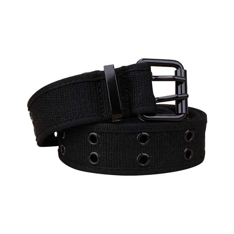 Wide Canvas Double Grommet Hole Buckle Belt Female Male Webbing Fashion Casual Designer Unisex High QualityXJ250602