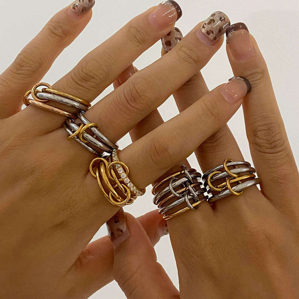 Jedding Stainless Stacking Plain Band High-end Sense Personality Ring Titanium Steel Jewelry Rings