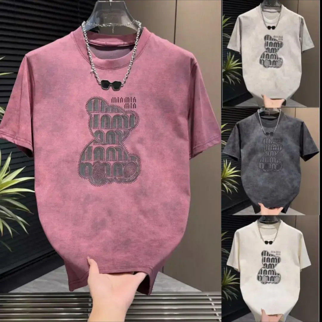 2025 New Summer Men's T-shirt Summer New Fashionable Versatile Men's Short Sleeve T-shirt Printed Fashionable Loose Tie Dyeing Round Neck Ca
