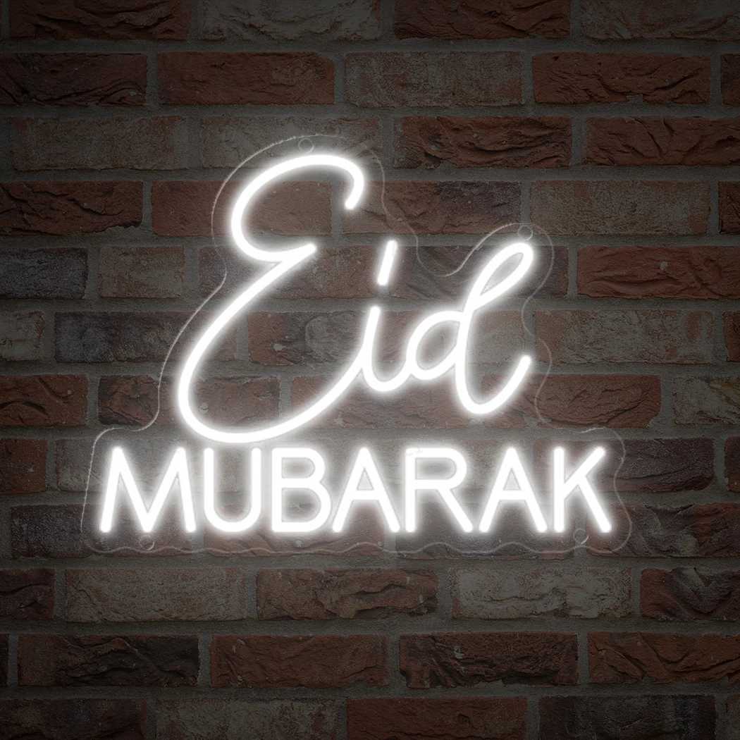 Eid MUBARAK Neon Sign LED Neon Light For Ramadan Crescent Islamic Home Yard Wall Art Decor Party Decoration Room Night Lights XJ250602