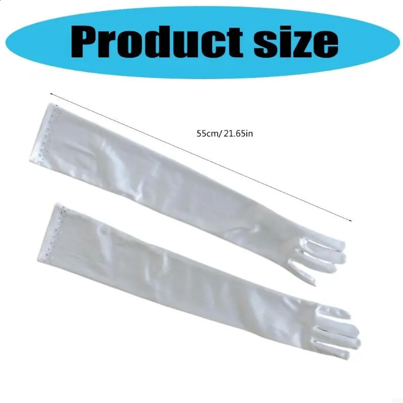 195C Wedding Crystal Gloves Prom Party Full Finger Gloves for Cosplay Operas Wear 250530