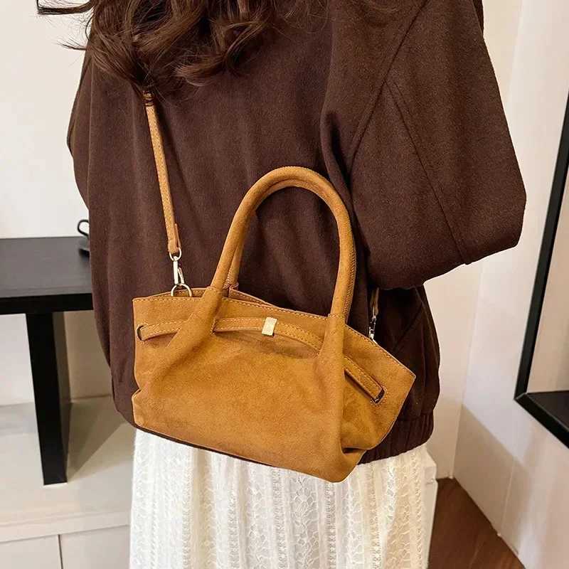 2024 New Suede Leather Underarm Shoulder Bag For Women Fashion Mini Dumpling Handbag Design Commuter Crossbody Phone Tote Bags W250602