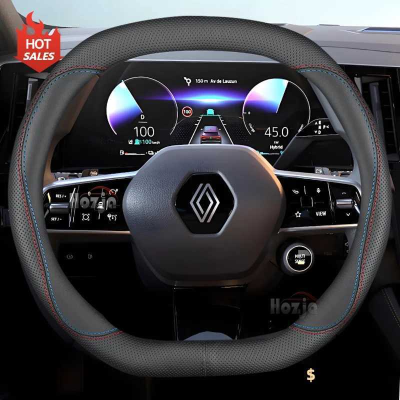 Leather Car Steering Wheel Cover for Renault Espace Austral Rafale Scenic Megane E-Tech 5 2024 2025 Auto Interior Accessories R250603