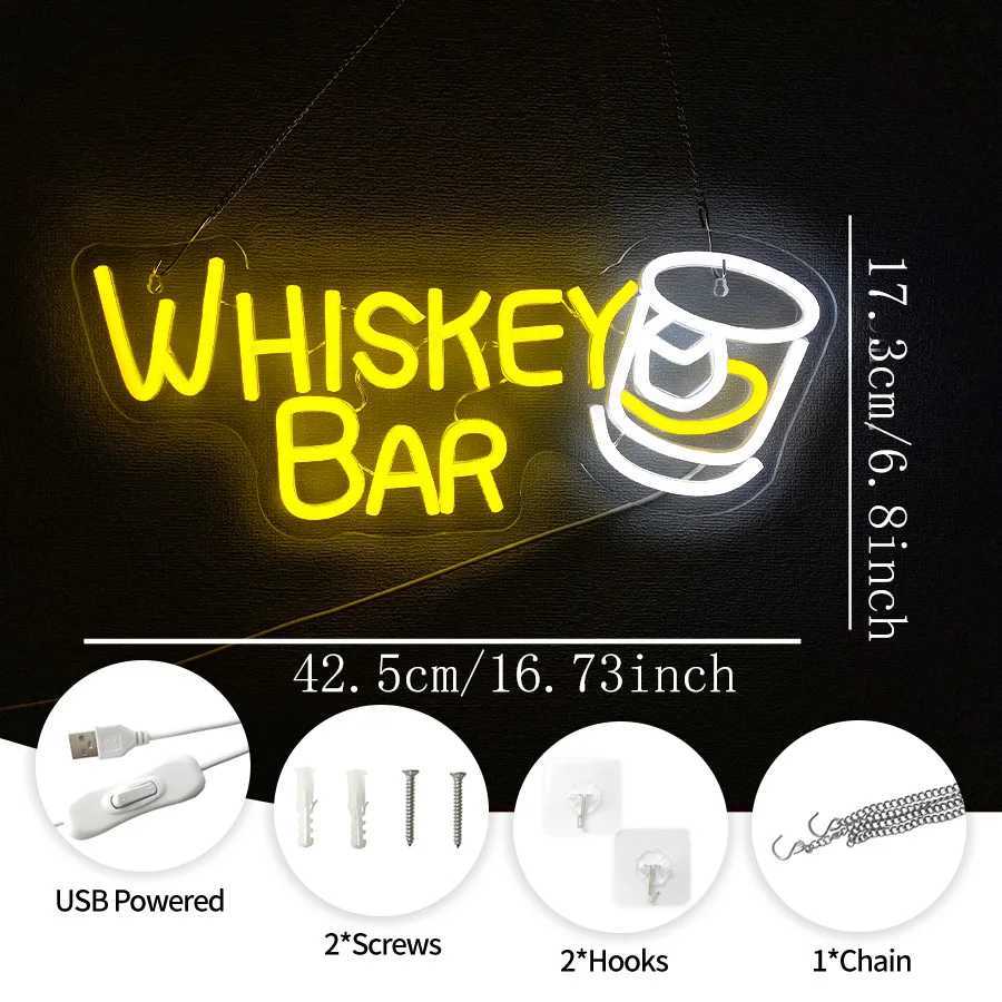 Whiskey Bar Neon Sign Cup Led Icon Usb Powered Used For Bars Club Parties Family Gatherings Restaurant Business Decor. XJ250602