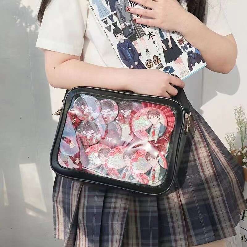2024 New Niche Design Transparent Anime Pain Versatile Large Capacity Simple Handbag Shoulder Crossbody Bag for Women