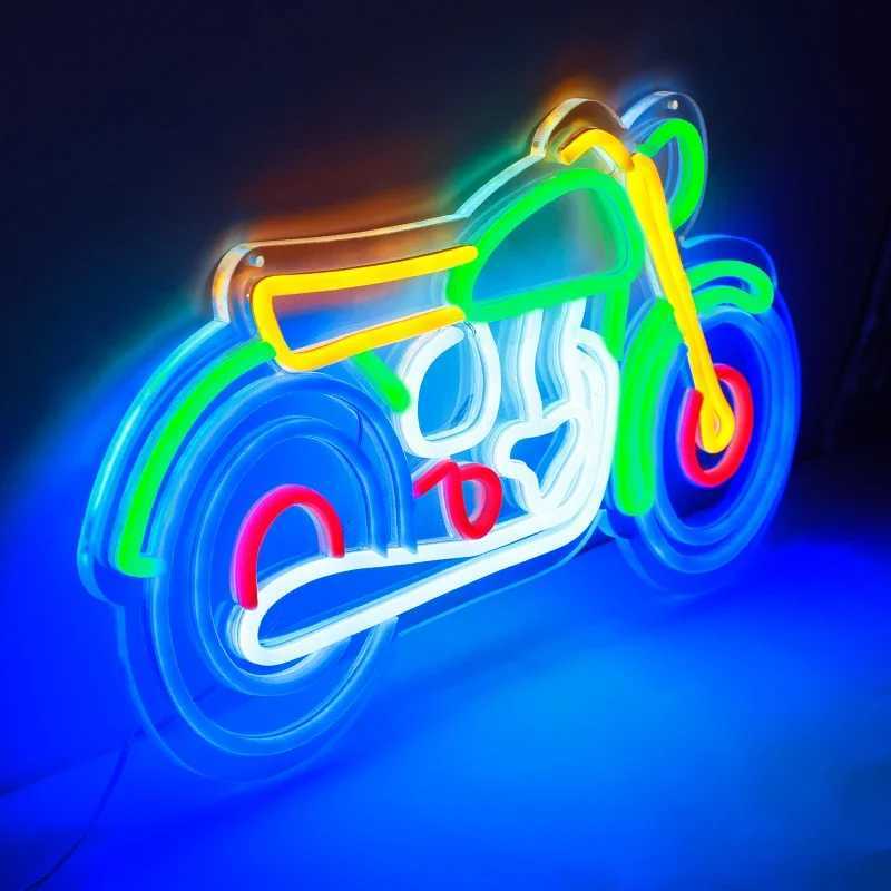 LED Neon Sign Motorbike Neon Light with Dimmable Switch Gaming Motorcycle Neon Sign for Kids Game Room Halloween Decor XJ250602