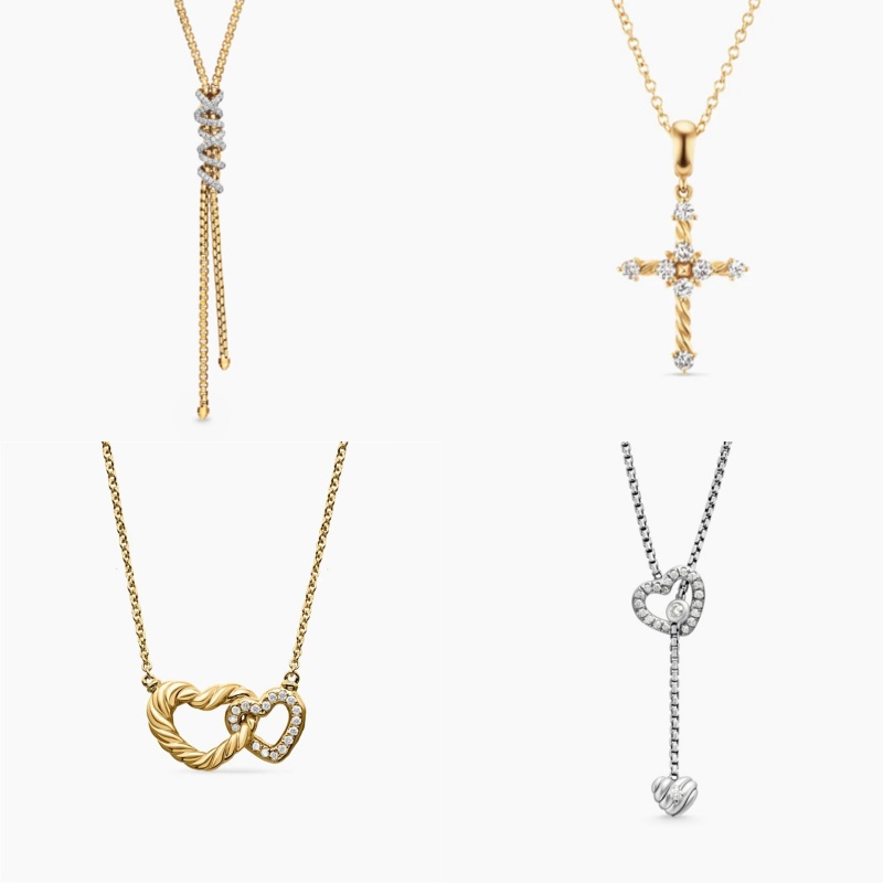 Designer Cross Necklaces for Women Men Retro love HELENA Pendant Necklace Gold 18K Plated Sapphire Madison Chain 925 Sterling Silver luxury jewelry gifts with box