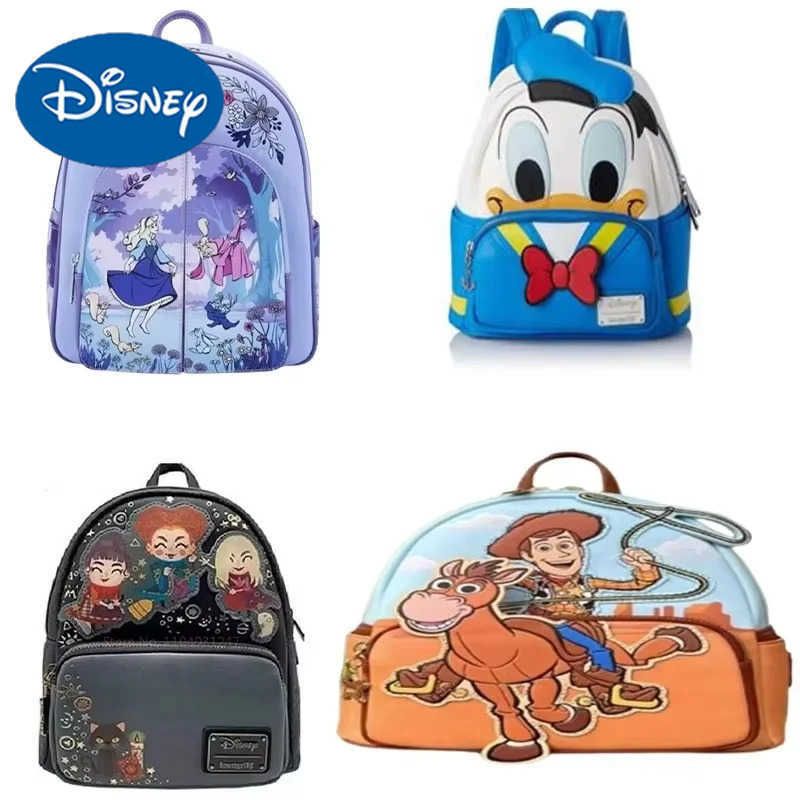 DISNEY 2024 Disney Embroidered Loungefly Backpack Cute Cartoon Embroidered Design Backpack Casual Mini Backpack Halloween Bag Gift W250620