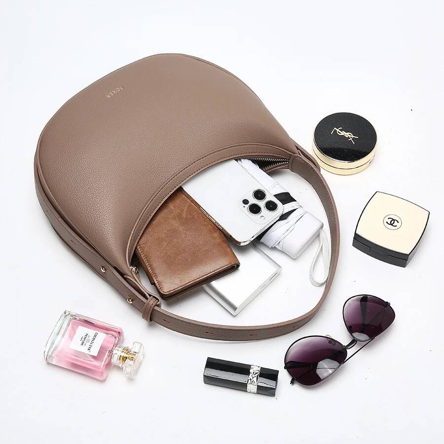 FOXER Women Fashion Small Shoulder Lady Crossbody Handbag Half-Moon Underarm Bag with Perfect Gift for Wife