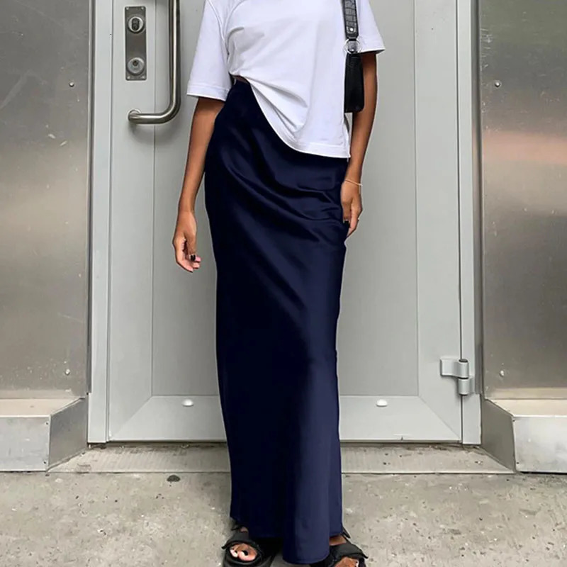 Early Spring Commuting Style Solid Color Satin Half-length Skirt Elegant And Beautiful Street Fashion Lady High Waist Skirt 250603
