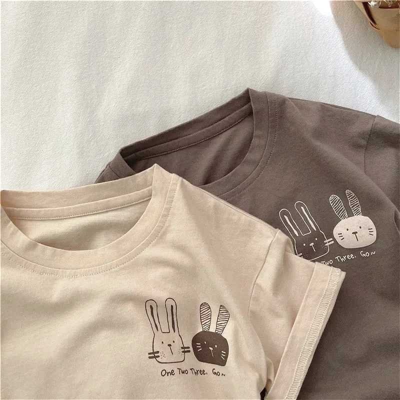 Child Costume Boys And Girls Short Sleeve Pure Cotton Tops New 2025 Summer Casual Loose Round Neck Base Shirt Thin Cotton T-shirt T250603