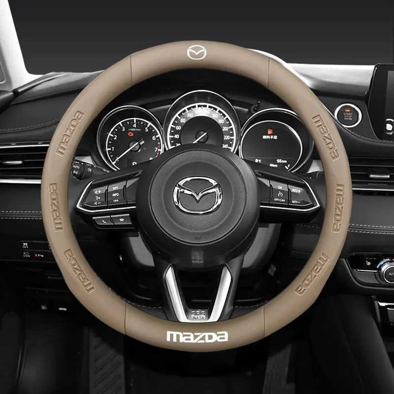 Car 3D Leather Steering Wheel Cover For Mazda 2 3 5 6 CX3 CX30 CX5 CX8 CX9 BT50 demio Car Accessories R250603