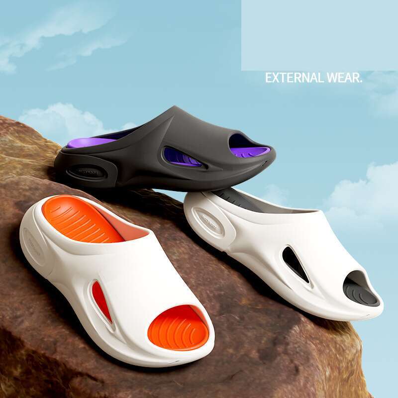 2025 new summer thick soled slippers, odorless, non slip, suitable for outdoor wear women's sandals, casual and comfortable men's and women&