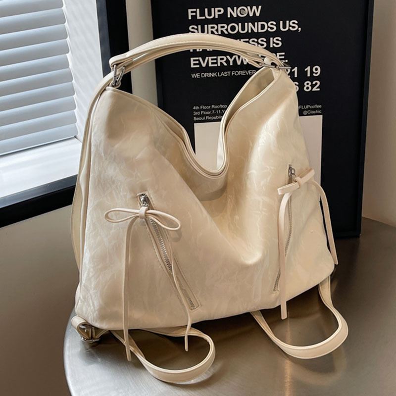 designer Fashion Women's Bag Large Capacity Tote Bag 2024 New Pleated Single Shoulder Dual-use Bag Commuter Crossbody Backpack