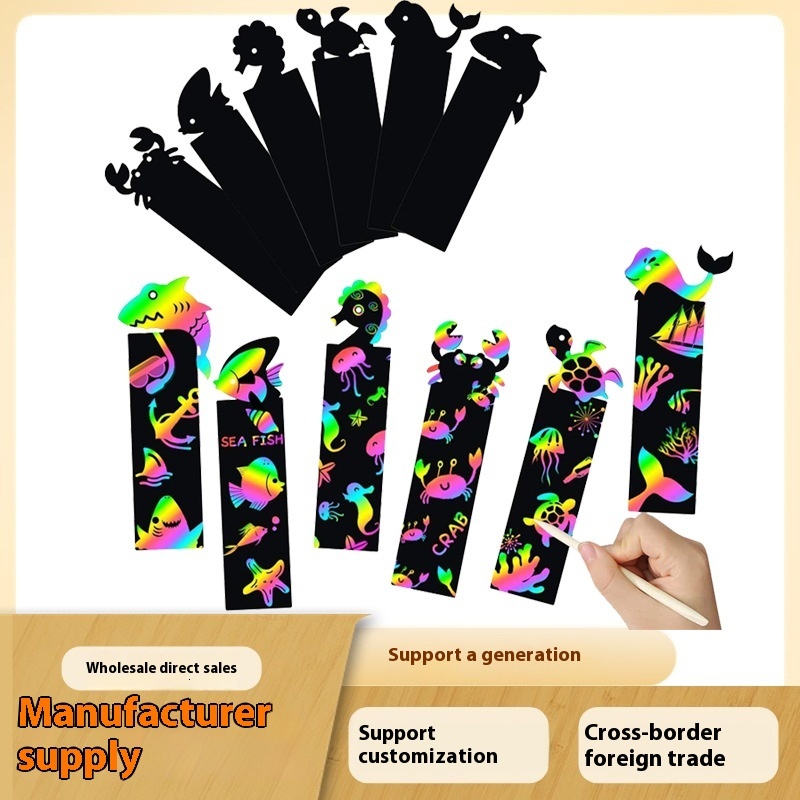 Animal Style Paper Creative DIY Children's Christmas Halloween Scratch Card Bookmark