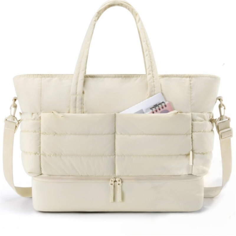 New Double Travel Duffel Gym Bag Women's Lightweight Puffy Handbag