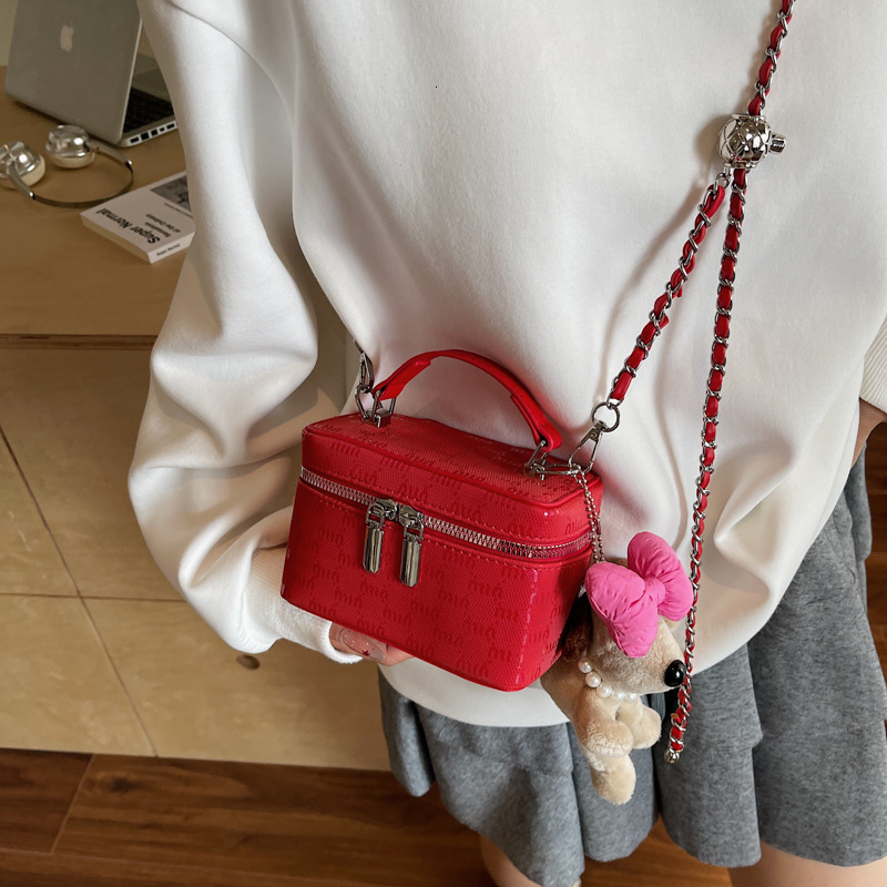 designer 2025 Summer New Trend Versatile Chain Box Bag for Women, Textured Fashion Single Shoulder Crossbody Handbag Small Square Bag