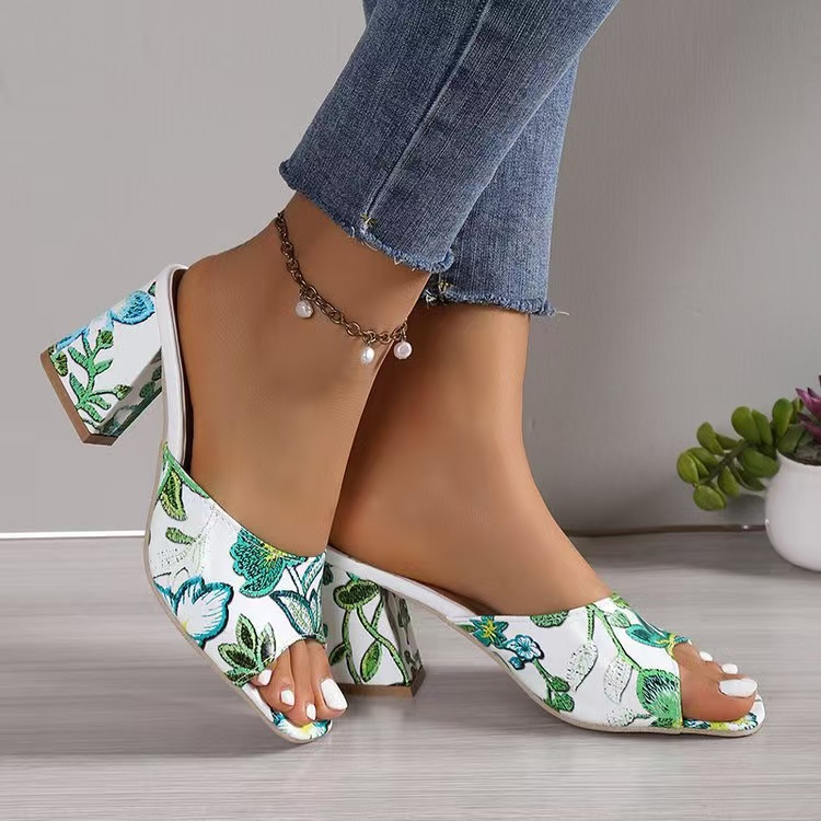 Platform Chunky High Heels Sandals Women Summer Thick Heeled Beach Slippers Woman Plus Size 43 Outdoor Slides Flip ps 0684