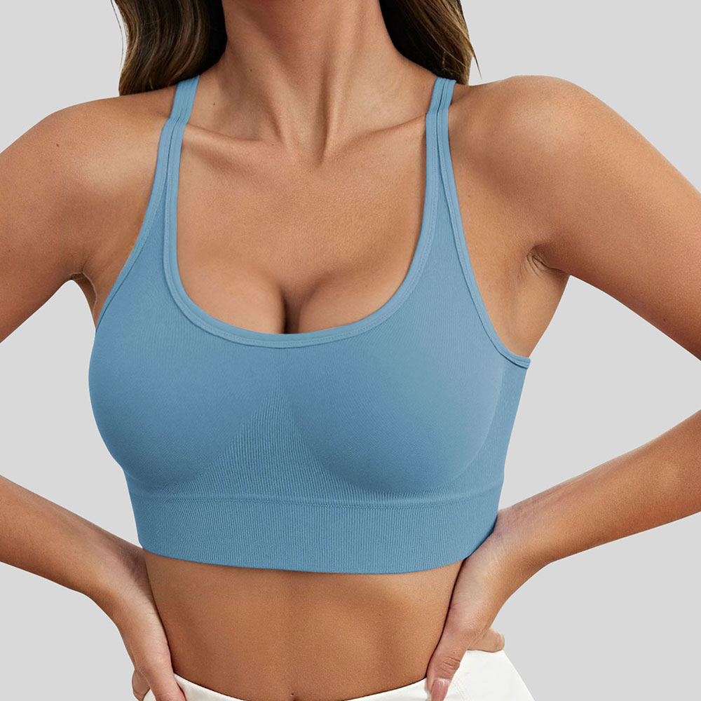 Sports outdoor high elasticity shock-absorbing buckle chest harness fitness belt chest cushion women's bra