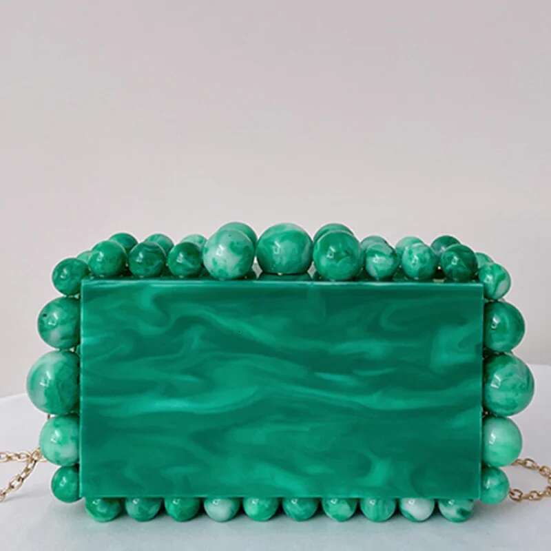 Leopard Beads Acrylic Box Evening Clutch Bag 2023 Women Designer Sequin Purses And Handbags Wedding Party Purse Clutches