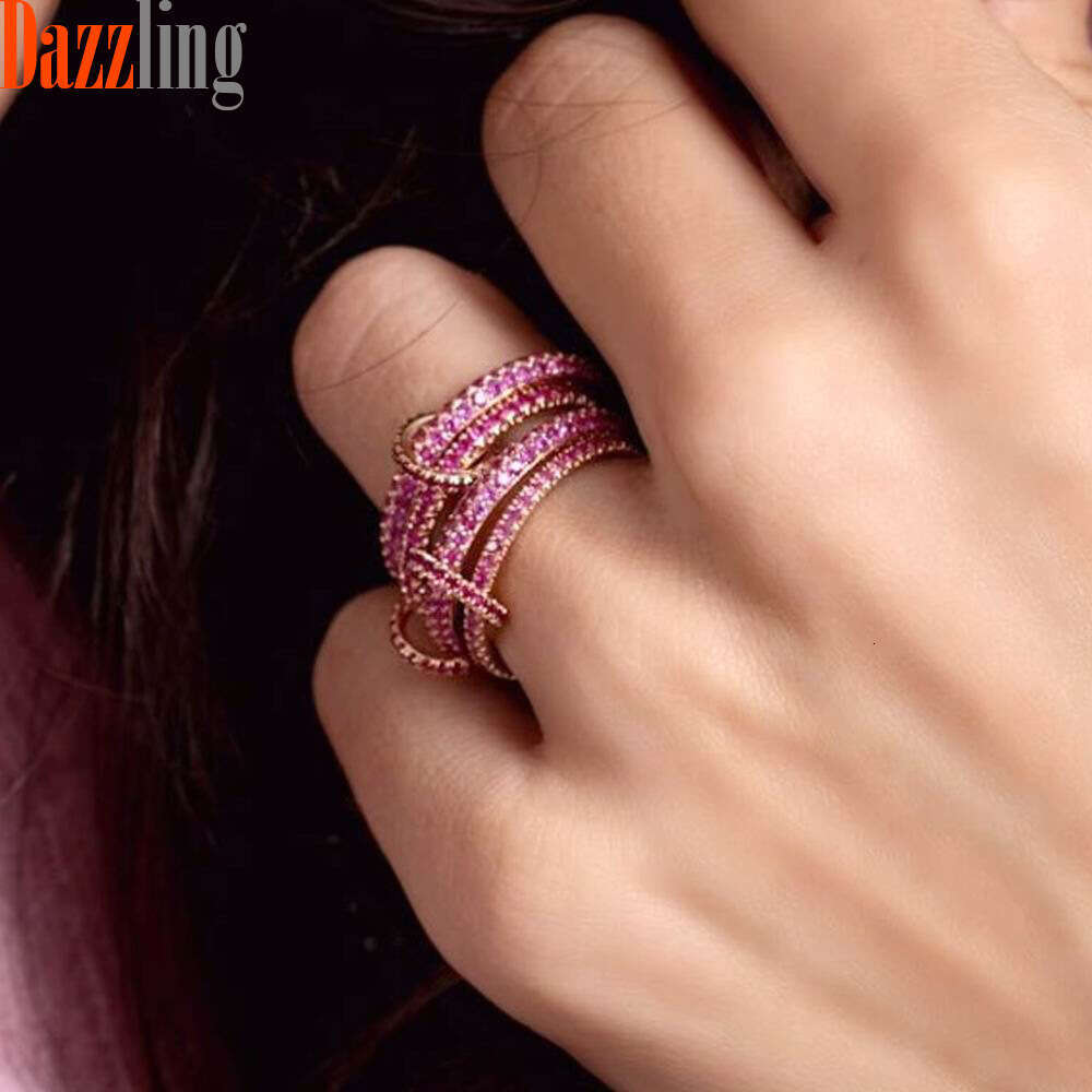 New Creative Zircon Stacking Four-Ring Set Fashionable Diamond-Studded Ring for Women Internet Celebrity Accessory
